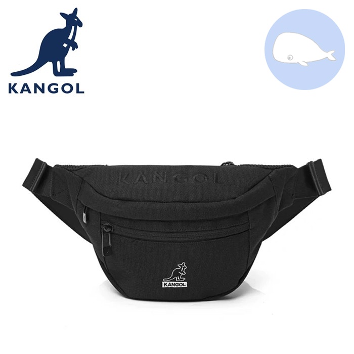 【小鯨魚包包館】KANGOL 英國袋鼠 腰包 6055380620 黑色