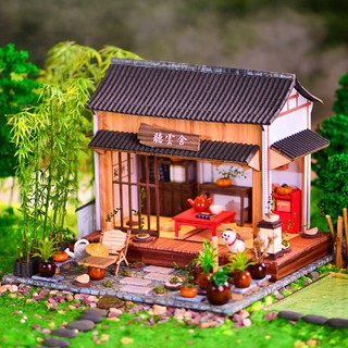 【臺灣現貨|聽雲舍】DIY小屋 袖珍屋 娃娃屋 歡樂模型屋 中式古風DIY小屋 木質手工拼裝 中國風建築模型屋 藝術屋