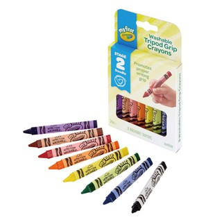 美國 Crayola 繪兒樂 幼兒可水洗三角筆桿蠟筆8色【麗兒採家】