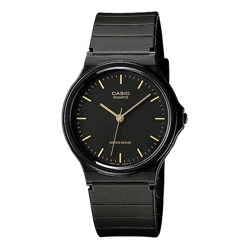 CASIO卡西歐｜極簡時尚指針石英錶-黑金 (MQ-24-1ELDF)手錶