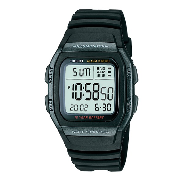 CASIO經典電子錶W-96H系列，搭配容易判讀的液晶數字顯示 W-96H-1B (1 96 H) 學生錶當兵