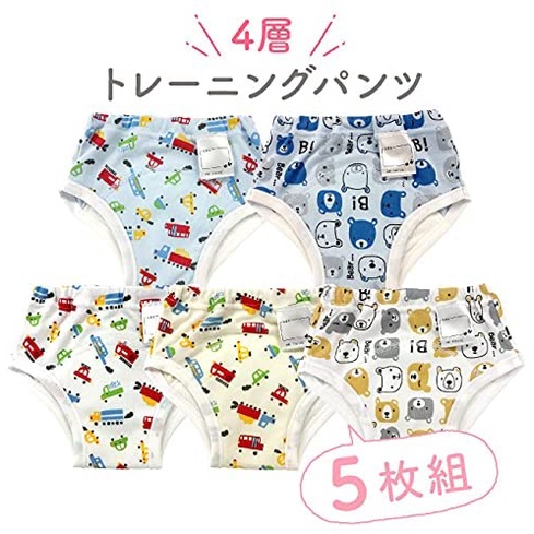 日本Chuckle Baby 男童 5件組 吸水力佳 4層學習褲 戒尿布 兒童內褲 熊 車