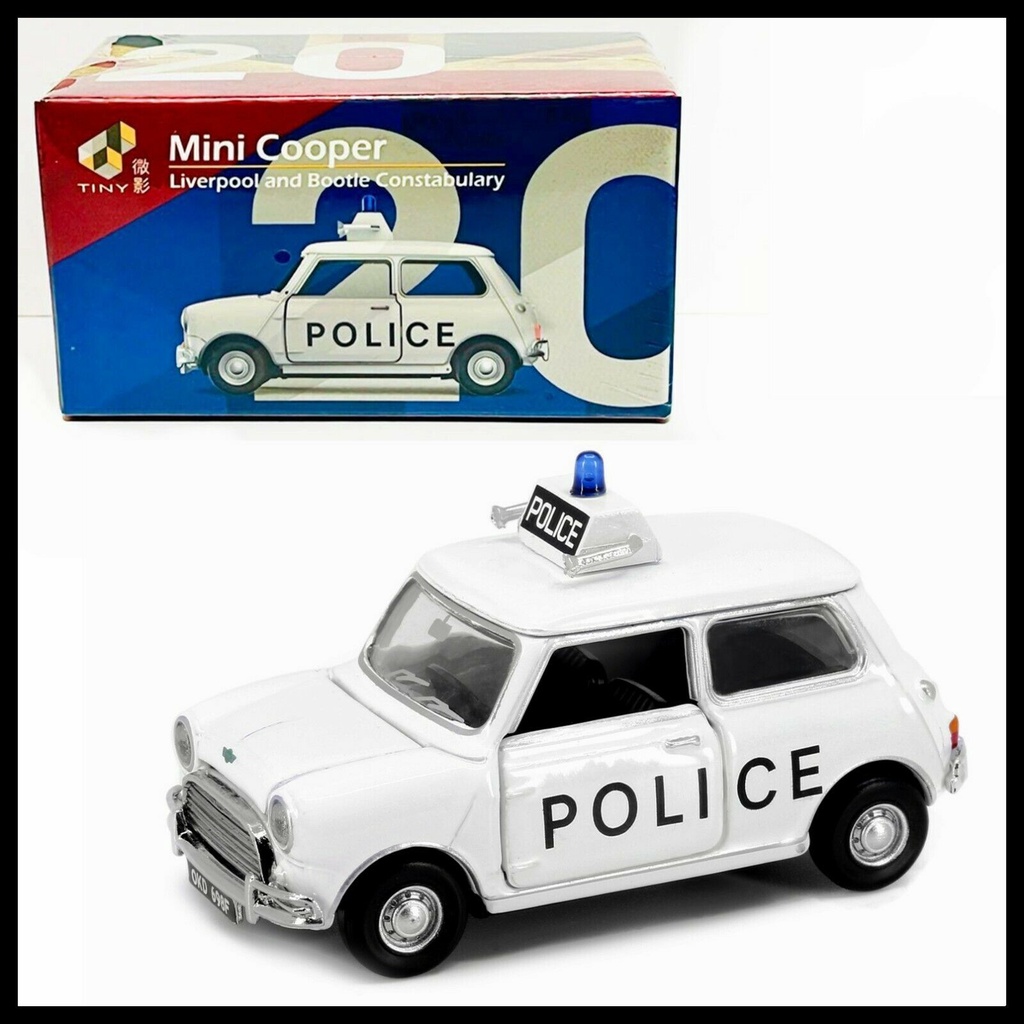 (小賈車庫) TINY 1/64 微影 MINI COOPER 利物浦和布特爾警察 警車
