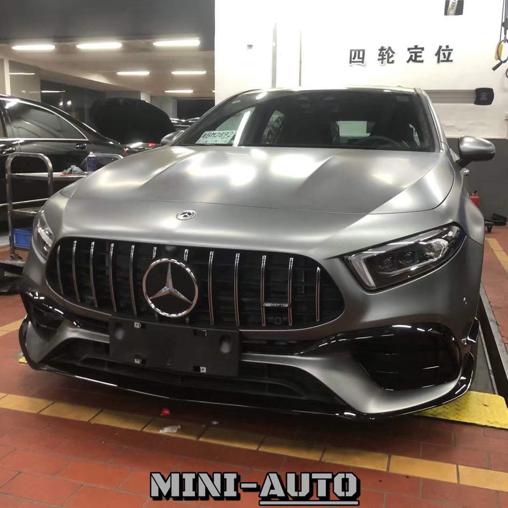 MINI-AUTO☑️ A45S ED1樣式 五件式鋼琴黑 前風刀/定風翼套件 改裝 BENZ W177 副廠 賓士