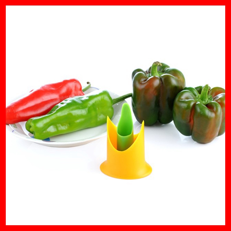 2 件/套多功能青椒辣椒去核器塑料番茄水果蔬菜切割器廚房工具