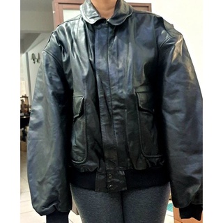 高階真牛皮夾克 機車皮衣 飛行外套 真羊毛 一元起標 男裝 精品 服飾 獨一無二 超級保暖