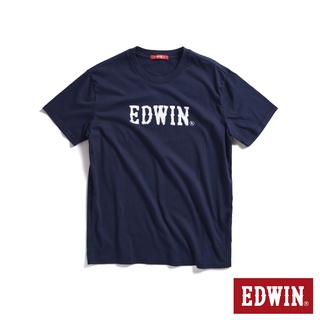 EDWIN 人氣復刻 斑駁LOGO短袖T恤(丈青色)-男款