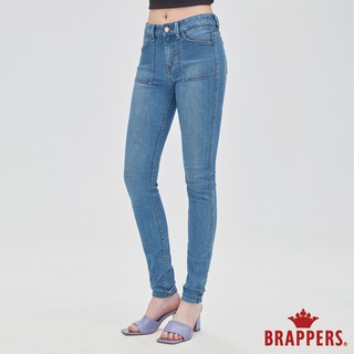 BRAPPERS 女款 新美腳 ROYAL系列-中腰彈性窄管褲-淺藍