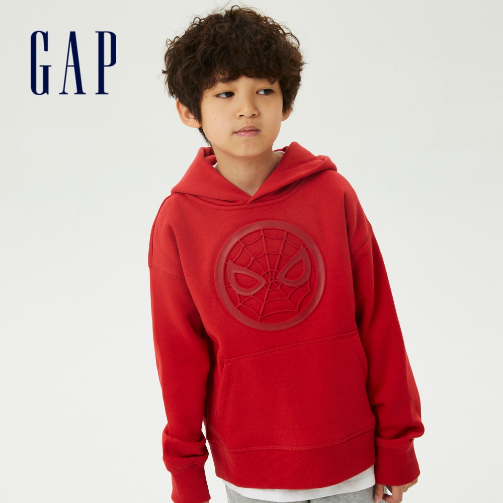 Gap 男童裝 Gap x Marvel漫威聯名 帽T-紅色(824899)