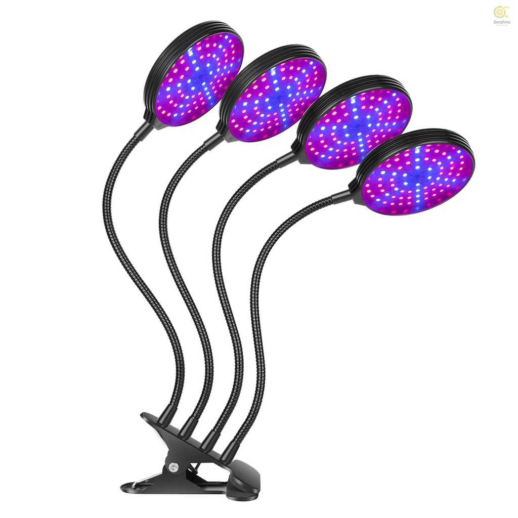 LED圓盤植物補燈紅藍光譜3種光+5檔調光+定時+防水USB植物燈可夾飛60W