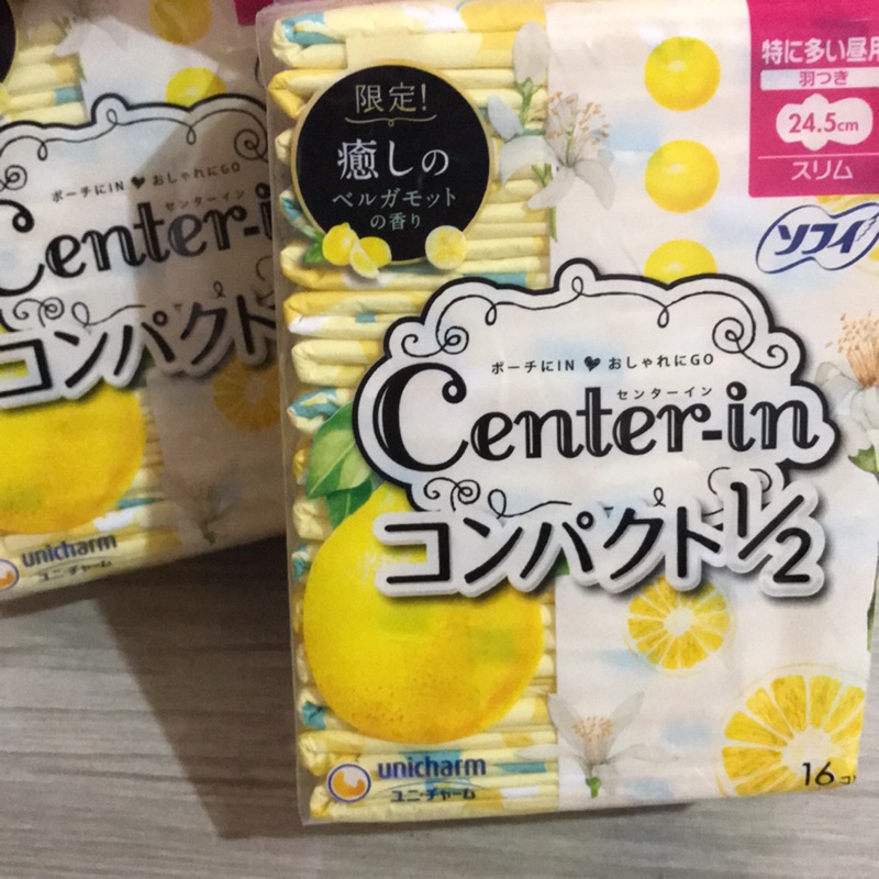 日本代購-Center-in生理衛生棉（24.5cm/日用/有翅膀/棉柔細緻）-1包16入