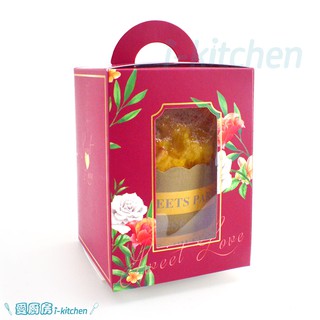 愛廚房~新年禮盒 紅色玫瑰 小提盒/杯子蛋糕盒 5入組 春節/過年/果醬/糖果盒/禮盒/開窗/餅乾盒/手提紙盒