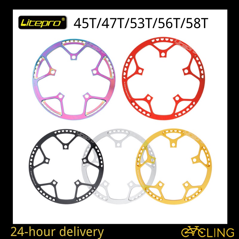 Litepro BMX 自行車 BCD130 單盤齒輪圓板曲柄 45 / 47 / 53 / 56 / 58T 折疊自行