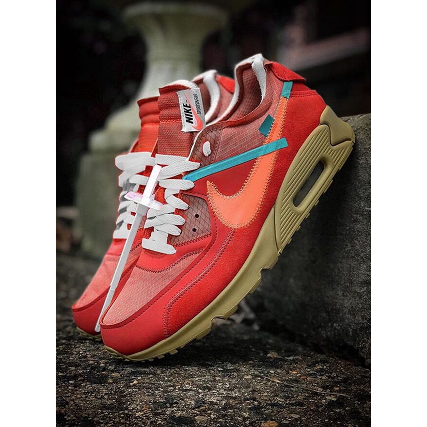 off white nike air max 90 university red