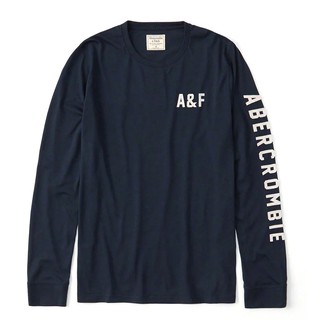 ■美國蝦拼■ Abercrombie & Fitch A&F 深藍色 拼布男長Tee XL/XXL