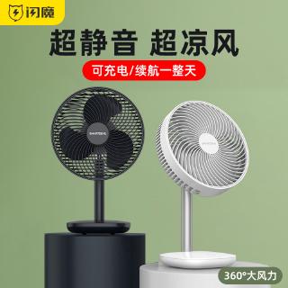閃魔 小風扇超靜音辦公室桌上usb充電風扇小便攜式學生宿舍大風力桌面折疊迷你臺式小型廚房家用床頭電風扇「寶貝嚴選」