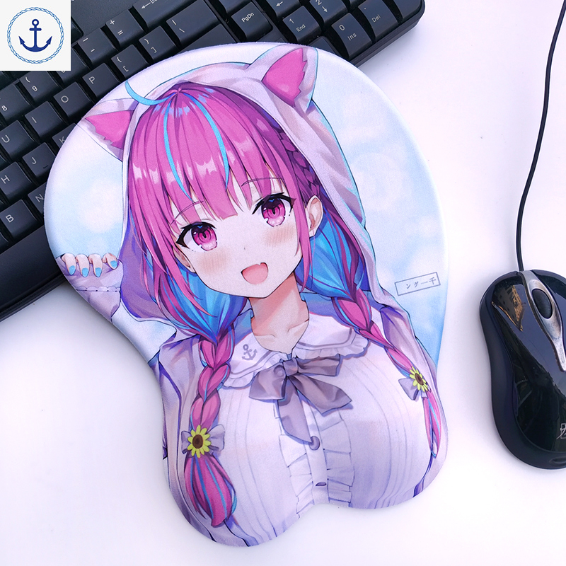 Aqua周邊 Vtuber 墊女滑鼠墊禁欲系矽膠護手腕托大動漫性感凑阿庫婭虛擬主播vtuber 蝦皮購物