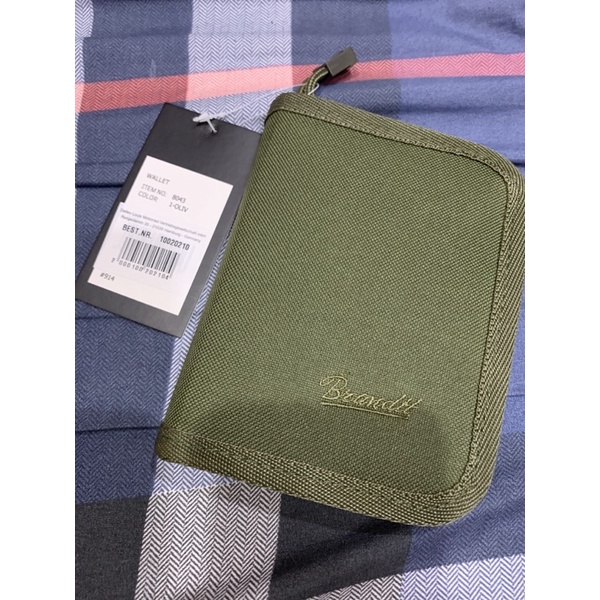 BRANDIT 軍用風格防水皮夾 橄欖綠色錢包拉鍊錢袋證件包證件夾信用卡夾隨身包旅行包