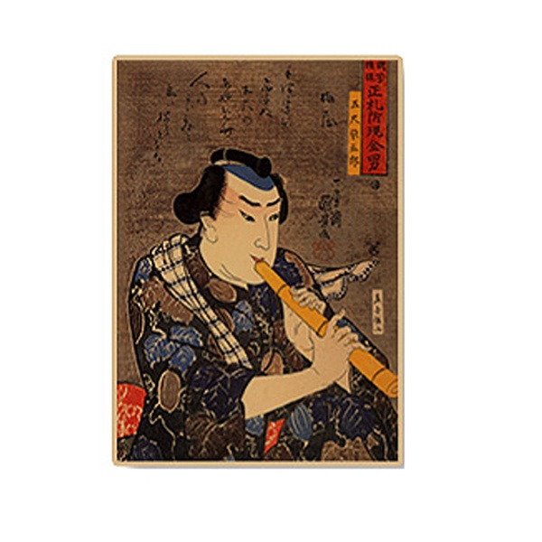 ☁☁日式浮世繪海報墻貼壁紙經典電影風景復古人物牛皮紙單幅裝飾貼紙