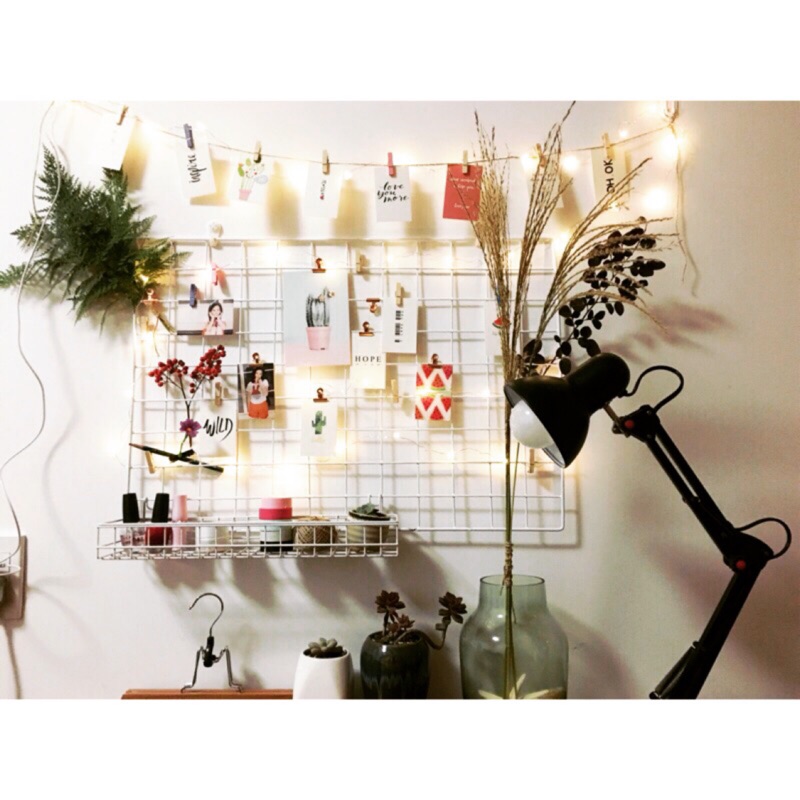 S S 耐重十公斤鐵絲網格牆壁掛留言板網架鐵網格牆上壁飾鐵網ikea Muji 蝦皮購物