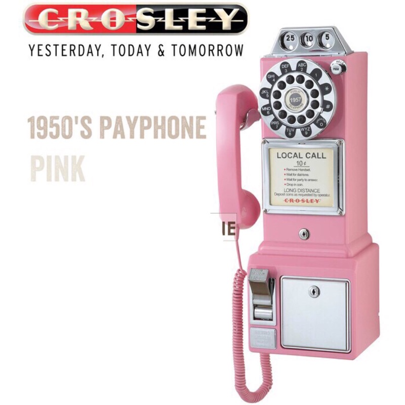 全新 Crosley 復古電話 美式鄉村 粉紅色 美國復刻電話 療癒系 店內擺設 家中擺設