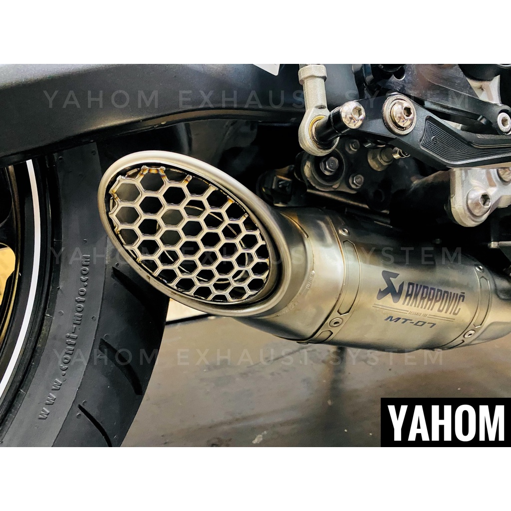 Akrapovic 四孔三孔兩孔改單孔 MT09 CB650R MT07鈦蠍子管 YAHOM訂製消音塞 做工細膩現貨供應