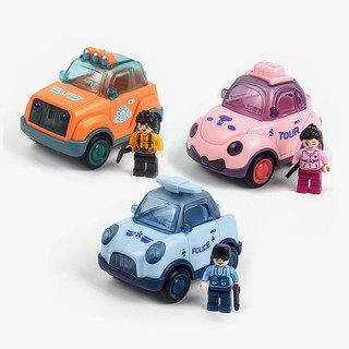 兒童可掀蓋汽車玩具 I 慣性小汽車 現貨 車頂可開 人偶 汽車 慣性車 交通造型 玩具
