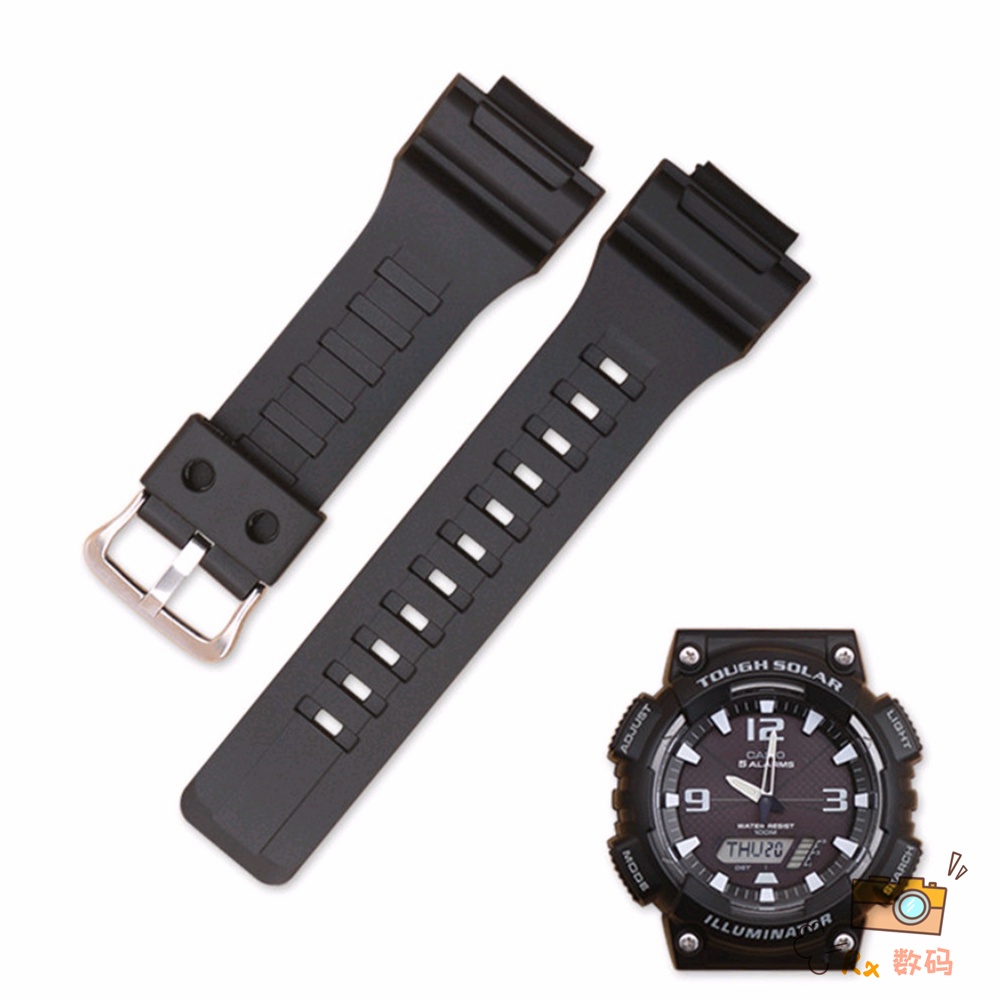 RX數配中心卡西歐 AQ-S810W SGW-300H SGW-400H AE-1200 替換防水錶帶配件的橡膠錶帶錶帶