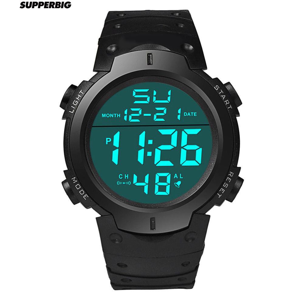 【時尚手錶】HONHX 成人學生 男士電子錶 大屏lLED顯示運動表 9001-1