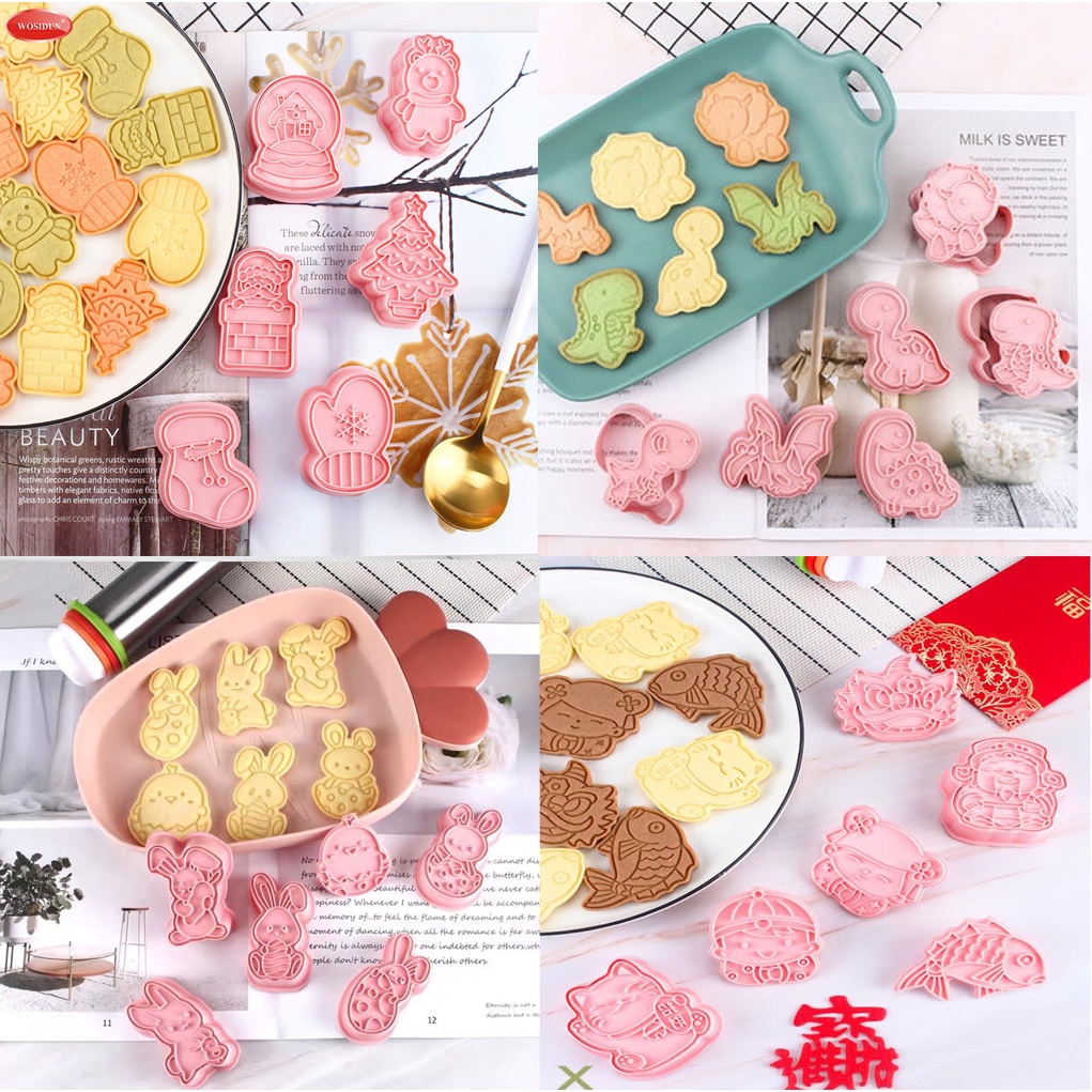 【vivi烘焙】6件組 聖誕節/新年/恐龍 3D立體餅乾模具 糖霜餅乾模/餅乾模具/曲奇餅乾模 烘焙工具