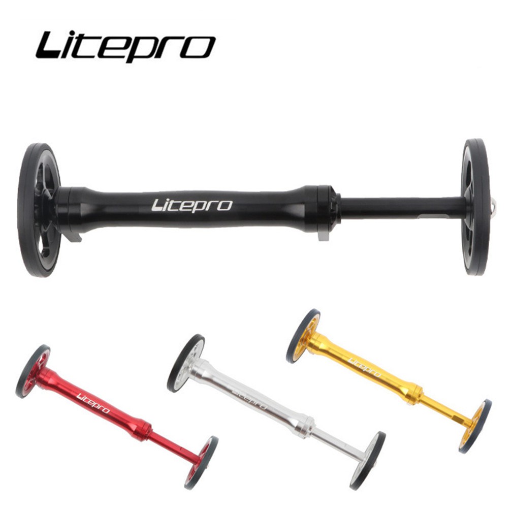 Litepro Easywheel 延長桿伸縮桿自行車鋁合金折疊自行車易輪後貨架零件 Brompton 自行車