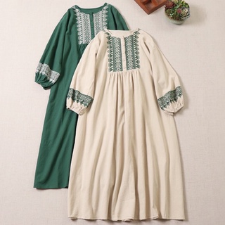 預購◆◆民族風刺繡洋裝 波希米亞洋裝 棉麻連身裙