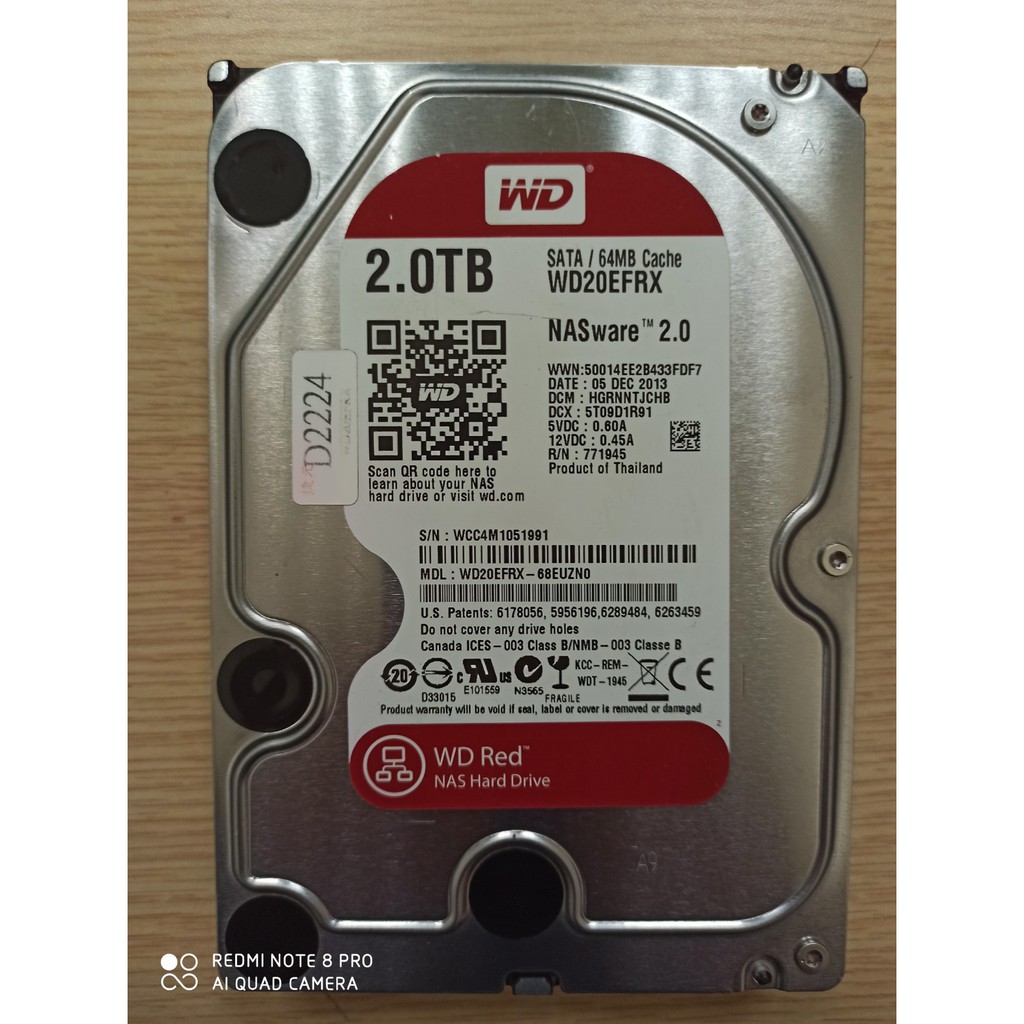 WD 3.5吋2TB 紅標