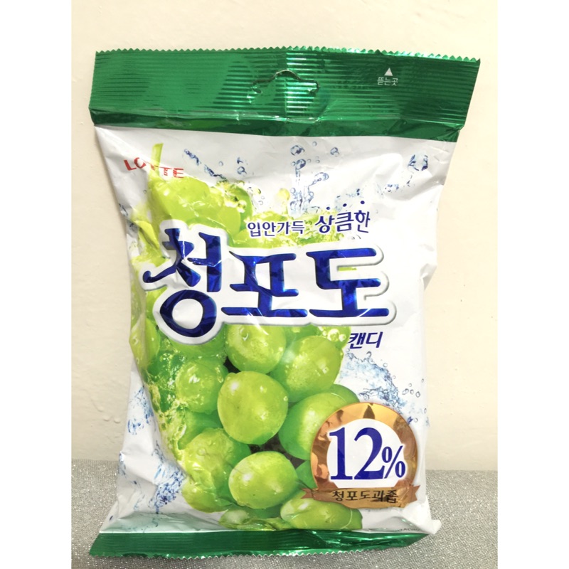 韓國Lotte 青葡萄糖 含果汁12%