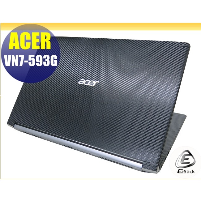 【Ezstick】ACER VN7-593 VN7-593G Carbon黑色立體紋機身貼 (含上蓋貼、鍵盤週圍貼)