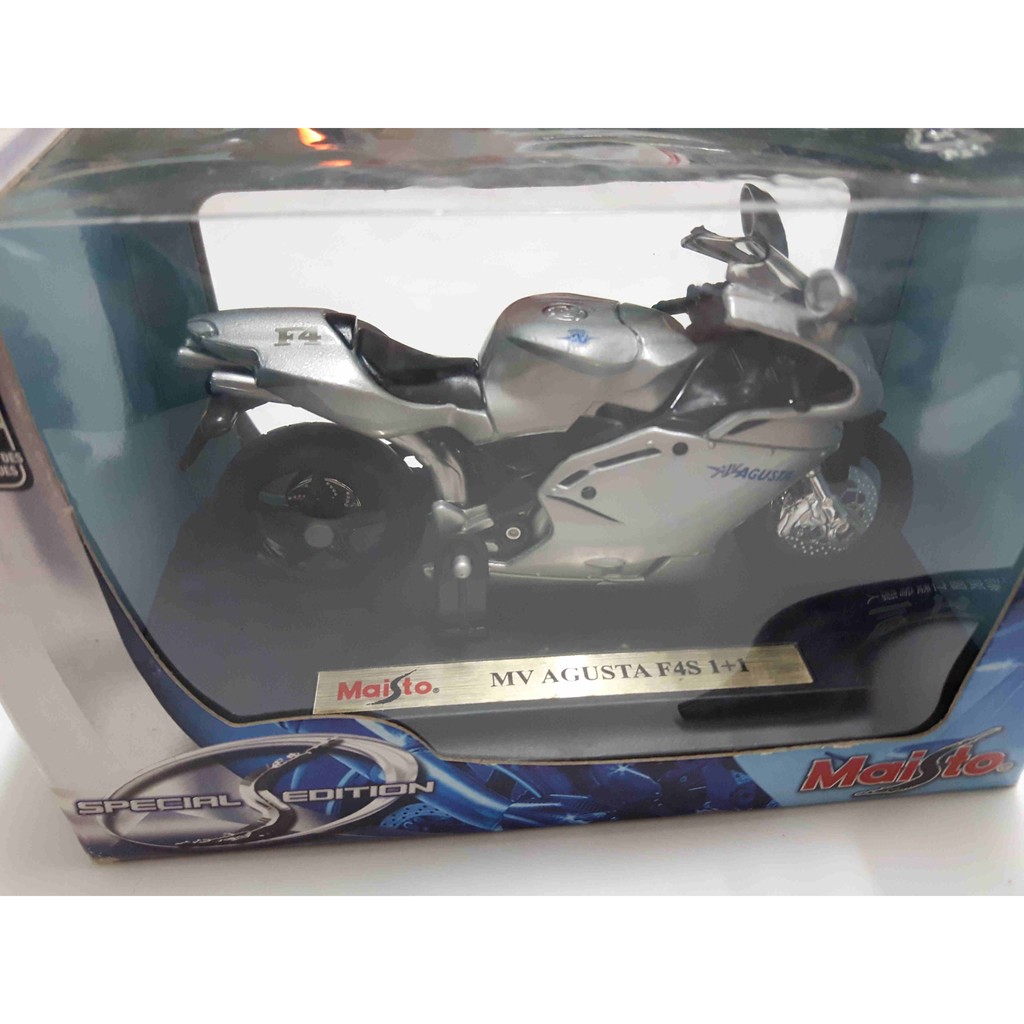 重機模型機車 1:18 Maisto MV AGUSTA F4S 1+1  銀色 2007特別版