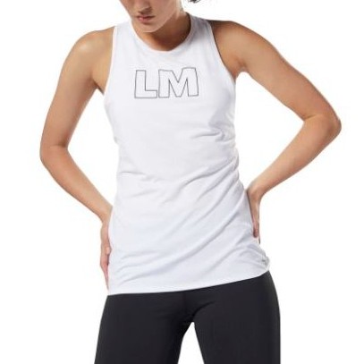 REEBOK LES MILLS LM 背心 彈性 運動背心 健身 運動上衣 訓練 女款 白色 DM1820