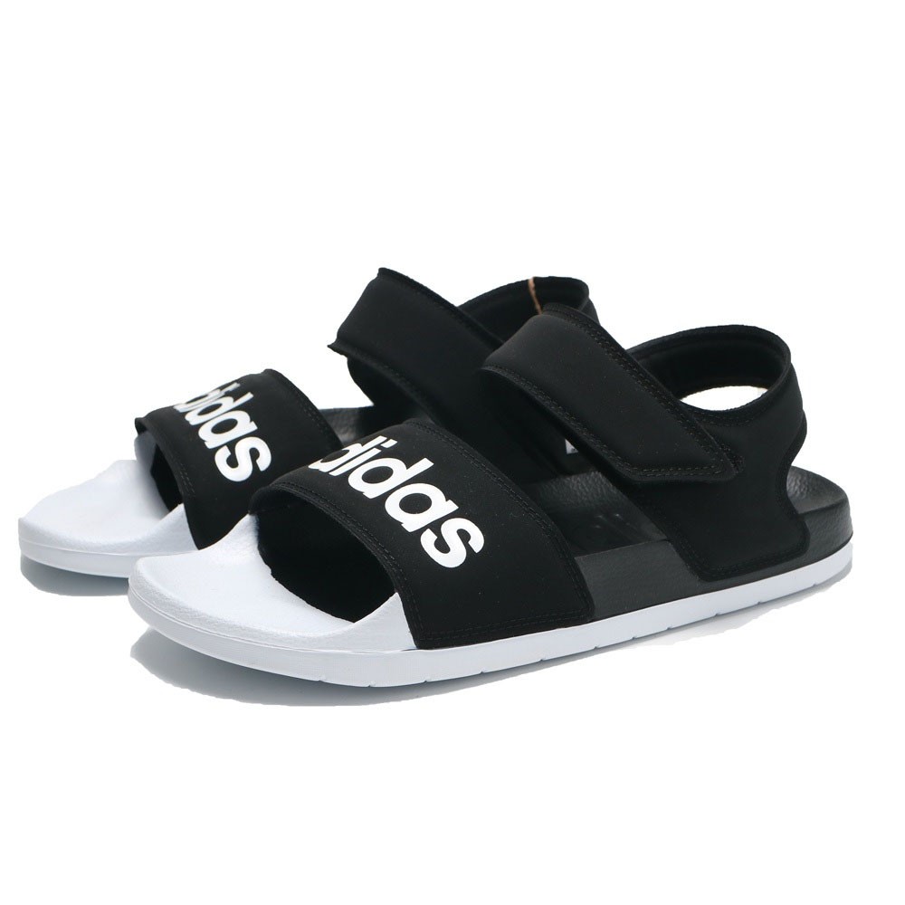 ADIDAS 涼鞋 ADILETTE SANDAL 黑白 拖鞋 平底 男女 (布魯克林) F35416-1