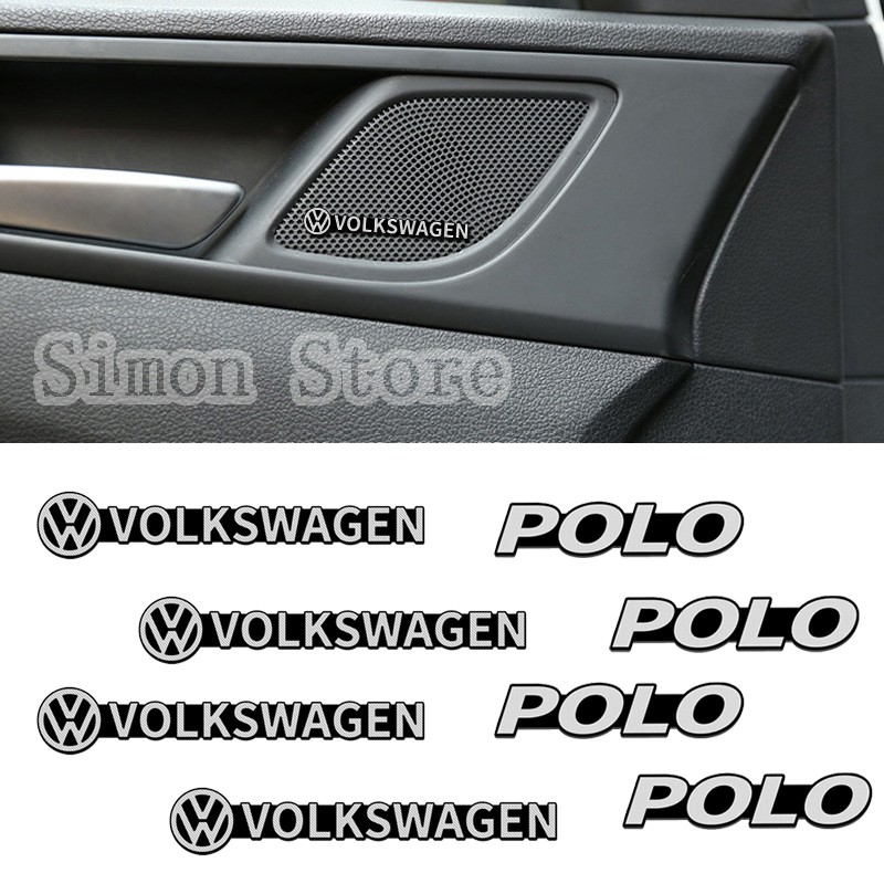 適用於大眾 VW ABT POLO GTI CC Golf汽車音響標車貼 車標貼 車載音響貼 內飾小標貼紙 音箱裝飾貼花