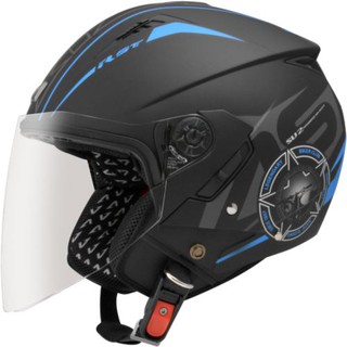 ASTONE RST 平黑/AQ5藍 可拆洗 內墨鏡設計 通風系統 3/4罩 半罩 安全帽《比帽王》