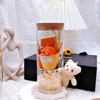 🐼大熊派對🎁表白永生花乾花許願瓶滿天星向日葵花束送女友閨蜜男友禮盒裝 禮物 永生花 禮盒 乾花