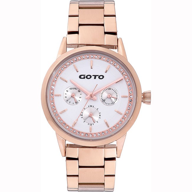 GOTO 065系列時尚手錶-IP玫x白