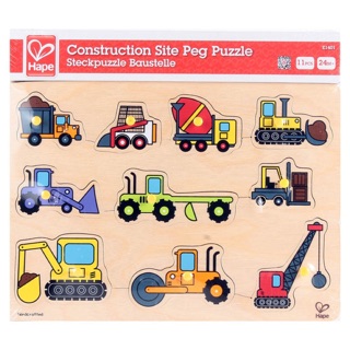 🔺台灣現貨🔺德國🇩🇪Hape愛傑卡木製玩具-工程交通木拼圖Construction Site Puzzle