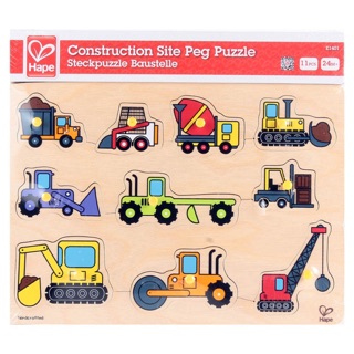 🔺臺灣現貨🔺德國🇩🇪hape愛傑卡木製玩具-工程交通木拼圖construction site puzzle