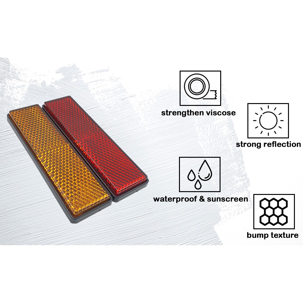 Bar Autotech 細長型反光片重機 機車 腳踏車 電動車專用反光板長方形 警示反光片反光板配件 蝦皮購物