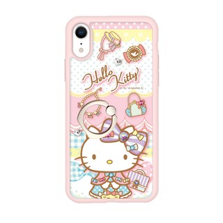 三麗鷗 Kitty iPhone XR 6.1吋施華彩鑽減震指環扣手機殼-淑女凱蒂