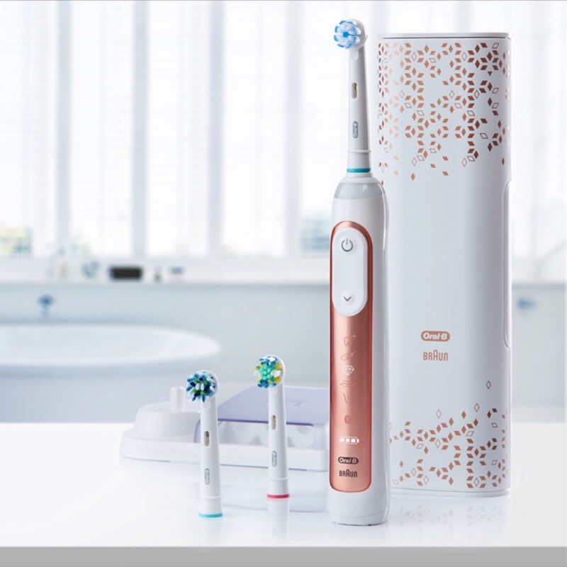 全新 德國百靈Oral-B 3D智慧追蹤電動牙刷Genius9000(玫瑰金)