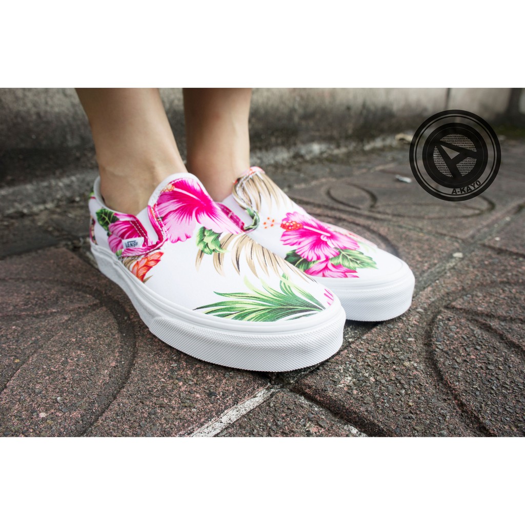 VANS 女 CLASSIC SLIP ON FLORAL 花朵 白 【A-KAY0 5折】【VN-00MEFG0】