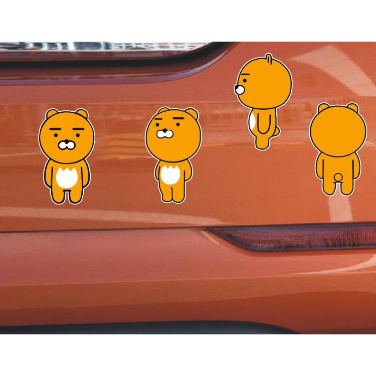 韓國可愛搞笑kakao Ryan Muzi Apeach Neo 汽車反光車貼 Ryan 1組 蝦皮購物