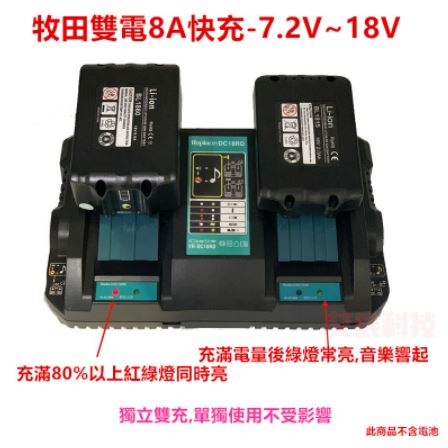 牧田充電器 牧田電池 牧田 副廠雙槽(8A) 14.4V 18V 20V 21V 電鑽 Makita